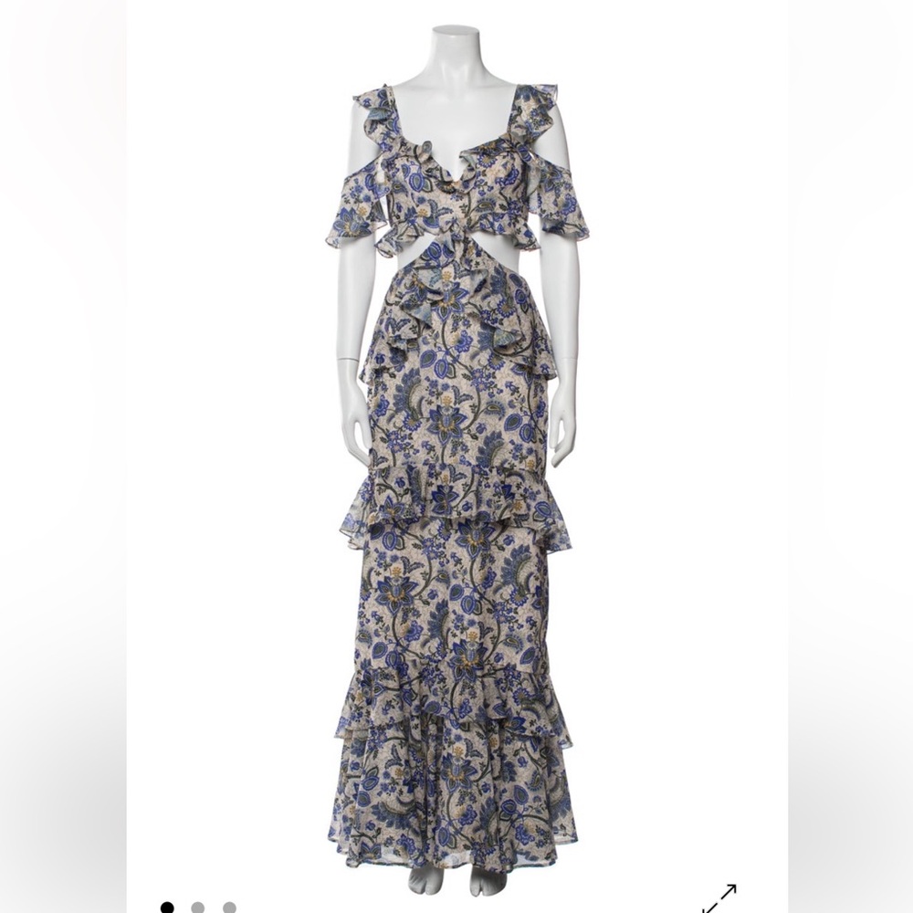 AMUR Priscilla Gown in Blue Floral Size 2